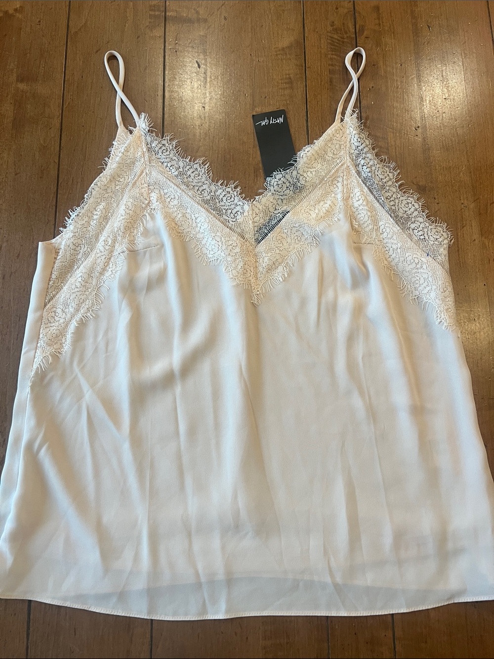 Lace Trim Beige Cami